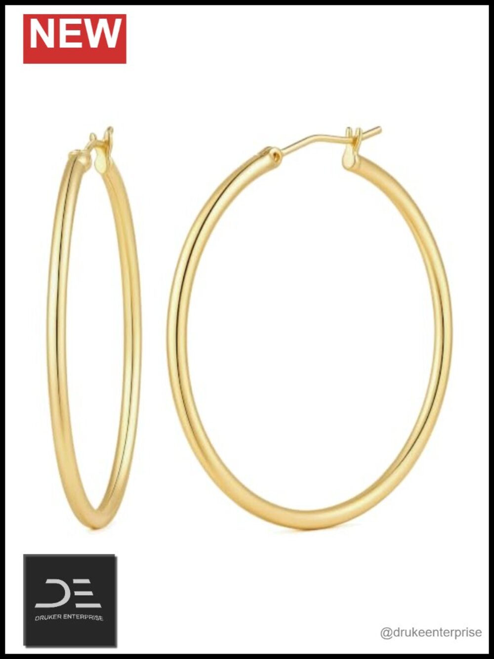 14K Gold Plated Hoop Earrings for Women Thin Lightweight Hypoallergenic